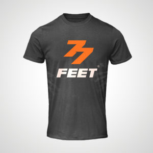 camiseta entrenamiento gris con logo 77 feet